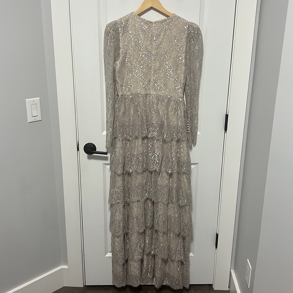 NWT Antonio Melani × Born on Fifth Clara Metallic
Tiered Ruffle Maxi Dress US 2 - Picture 5 of 9
